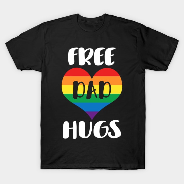 Free Dad Hugs - White Text T-Shirt by SandiTyche